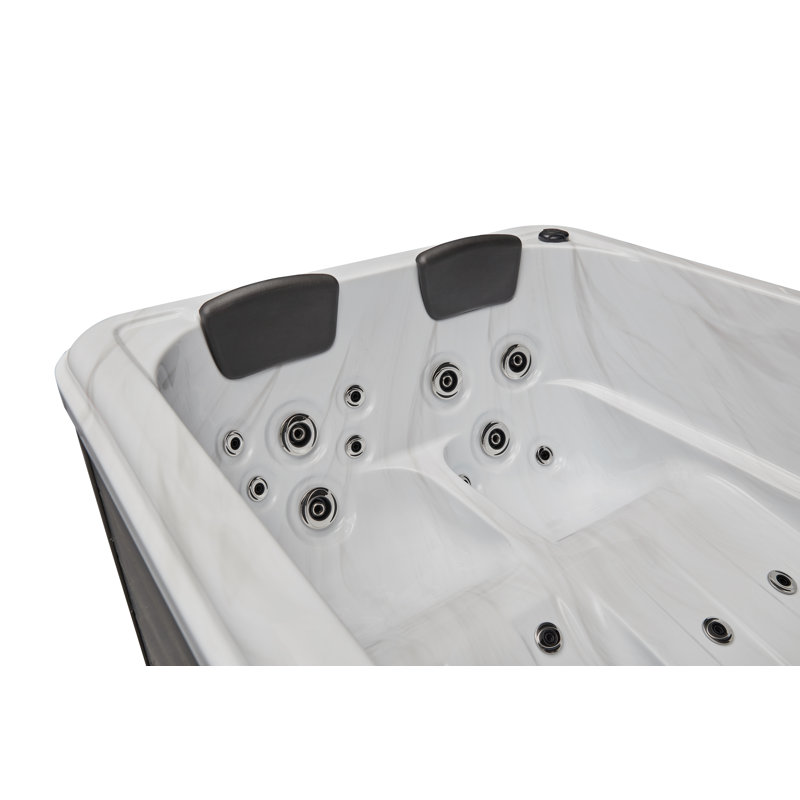 Luxury Spas 2 Person 26 Jet Acrylic Rectangular Hot Tub with Ozonator in Gray Wayfair